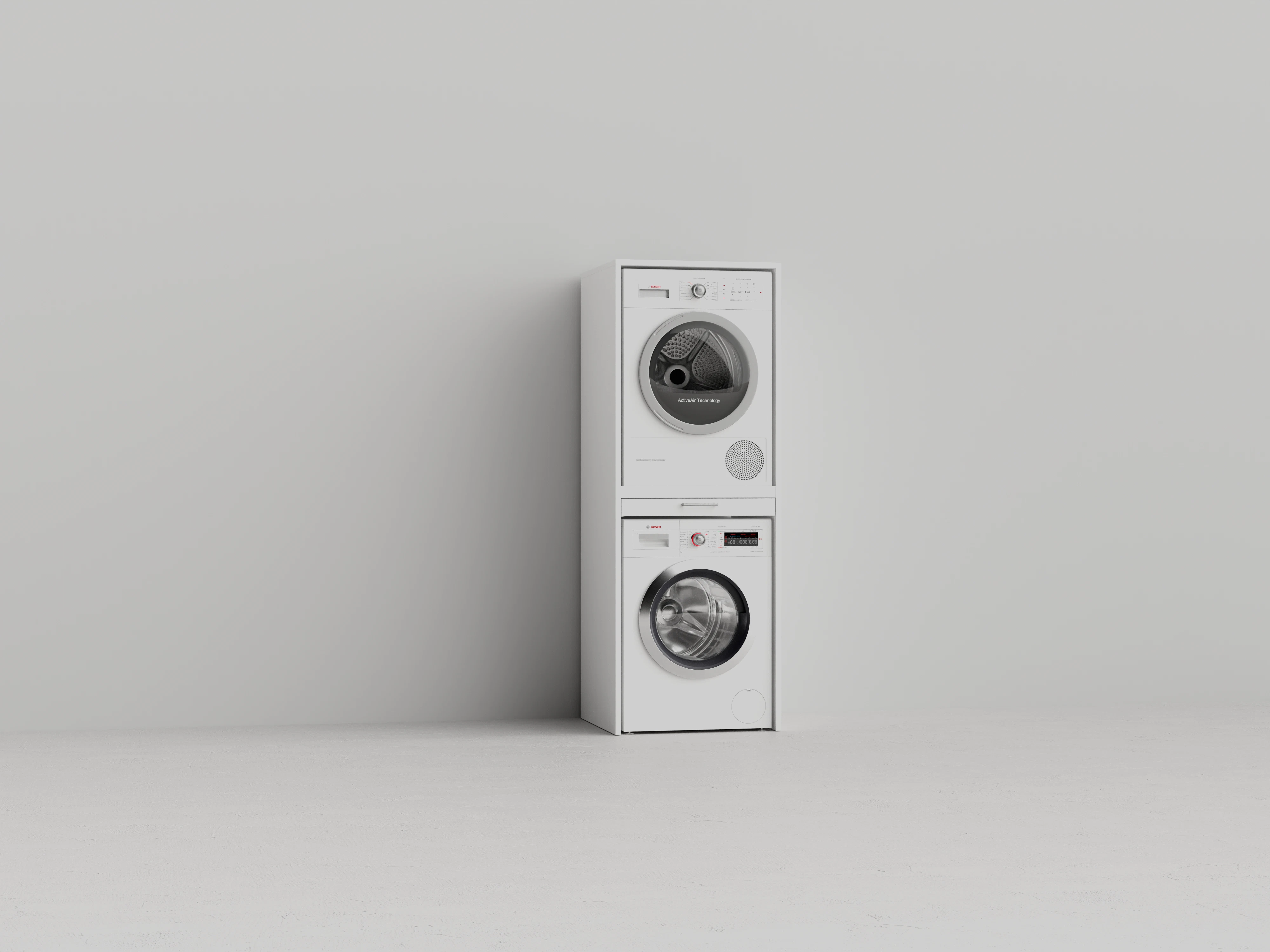 Wastoren droger op wasmachine kast Witte Wastoren® Slimline kast voor droger op wasmachine